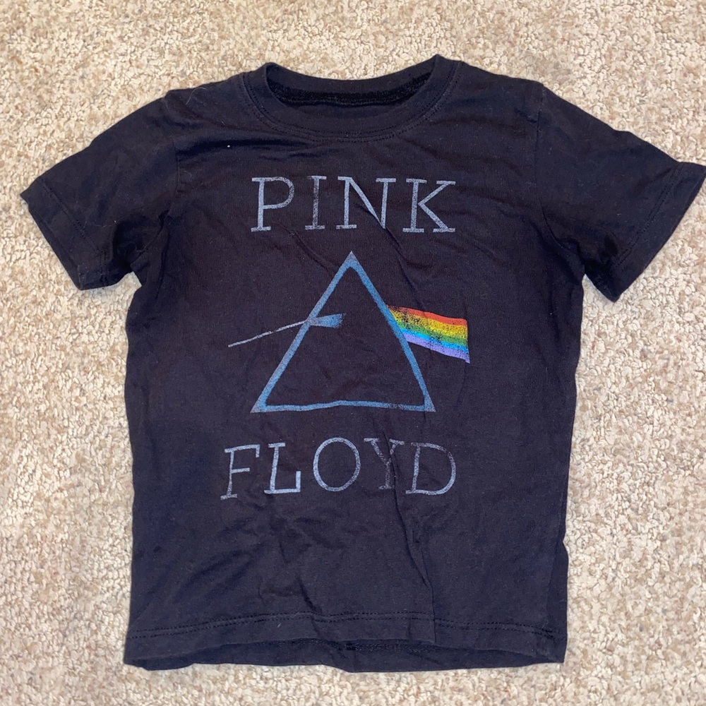 Y2k Tee. Pink Floyd Black and Blue Short Sleeve Tee with Iconic Prism Design
